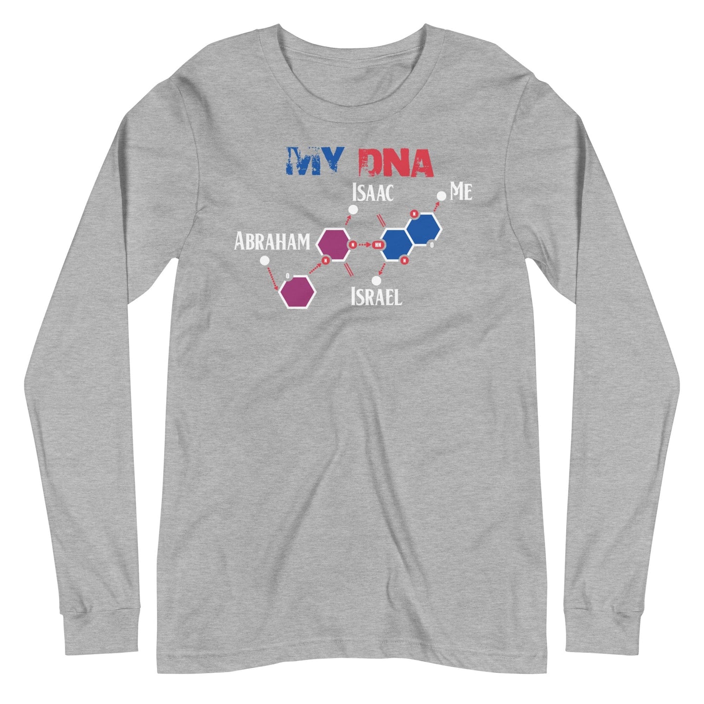 My Israelite DNA Long Sleeve T-Shirt - Perfect clothing for Israelites, Black Hebrew Israelites, 12 Tribes of Israel, Black Jews and all people of faith.