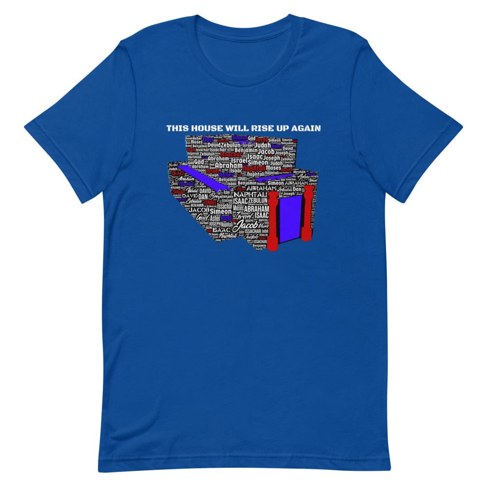 This House Will Rise Up Again T-Shirt - Smiletivations brand is perfect clothing for Israelites, Black Hebrew Israelites, 12 Tribes of Israel, Black Jews and all people of faith.