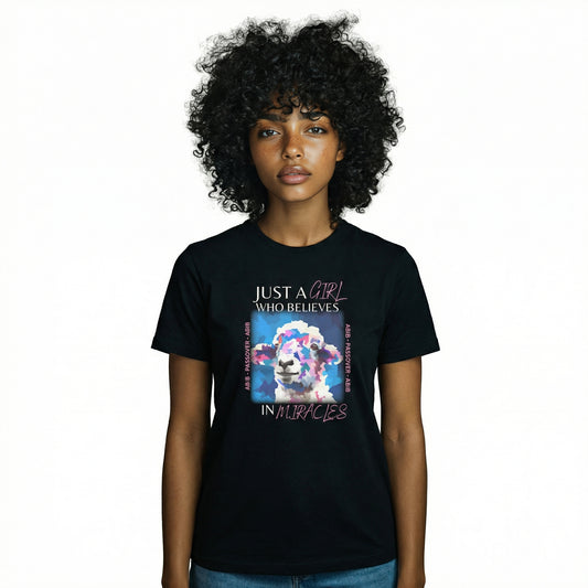 Just a Girl who Believes in Miracles T-Shirt (Abib-Passover)