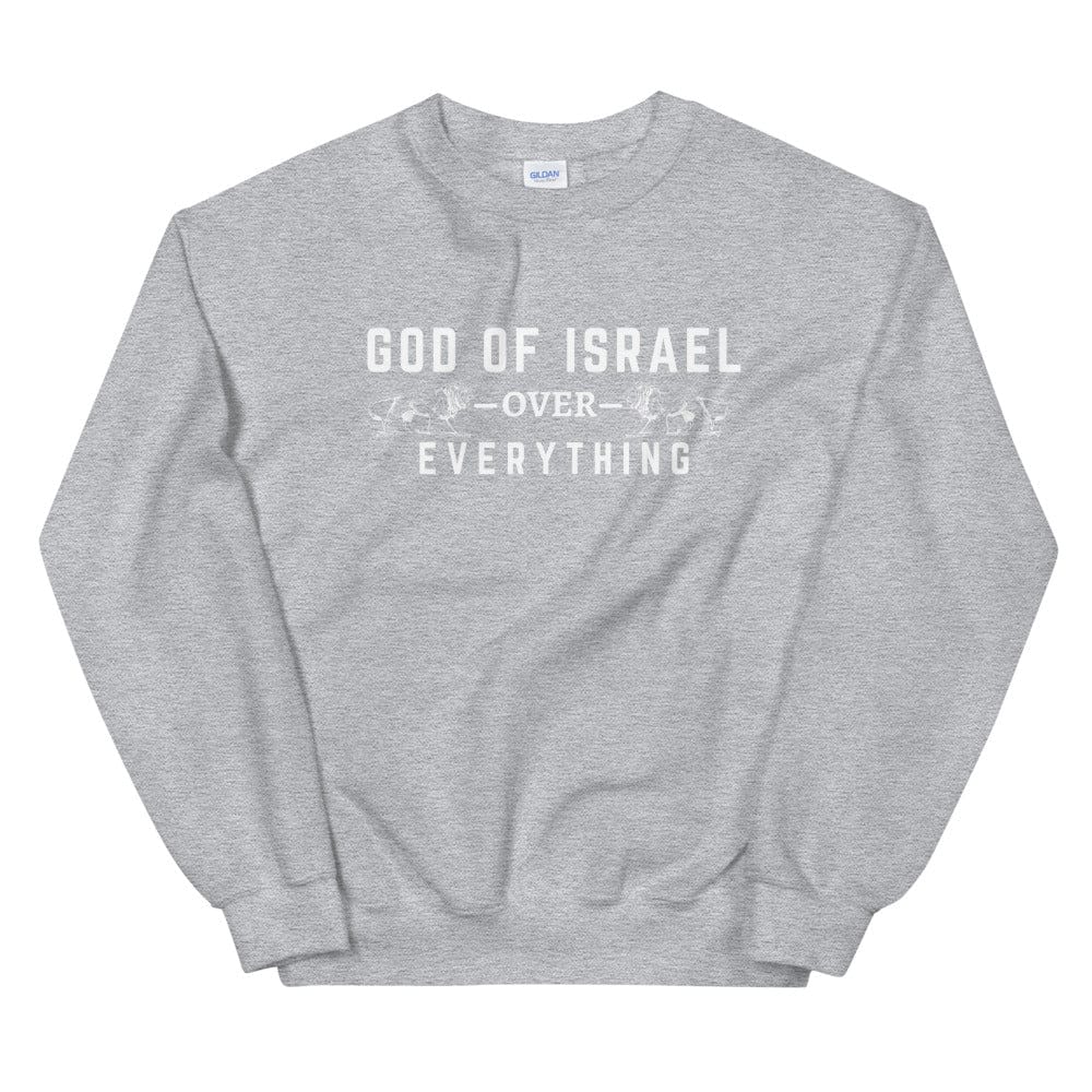 God of Israel over Everything Sweatshirt - Perfect clothing for Israelites, Black Hebrew Israelites, 12 Tribes of Israel, Black Jews and all people of faith.