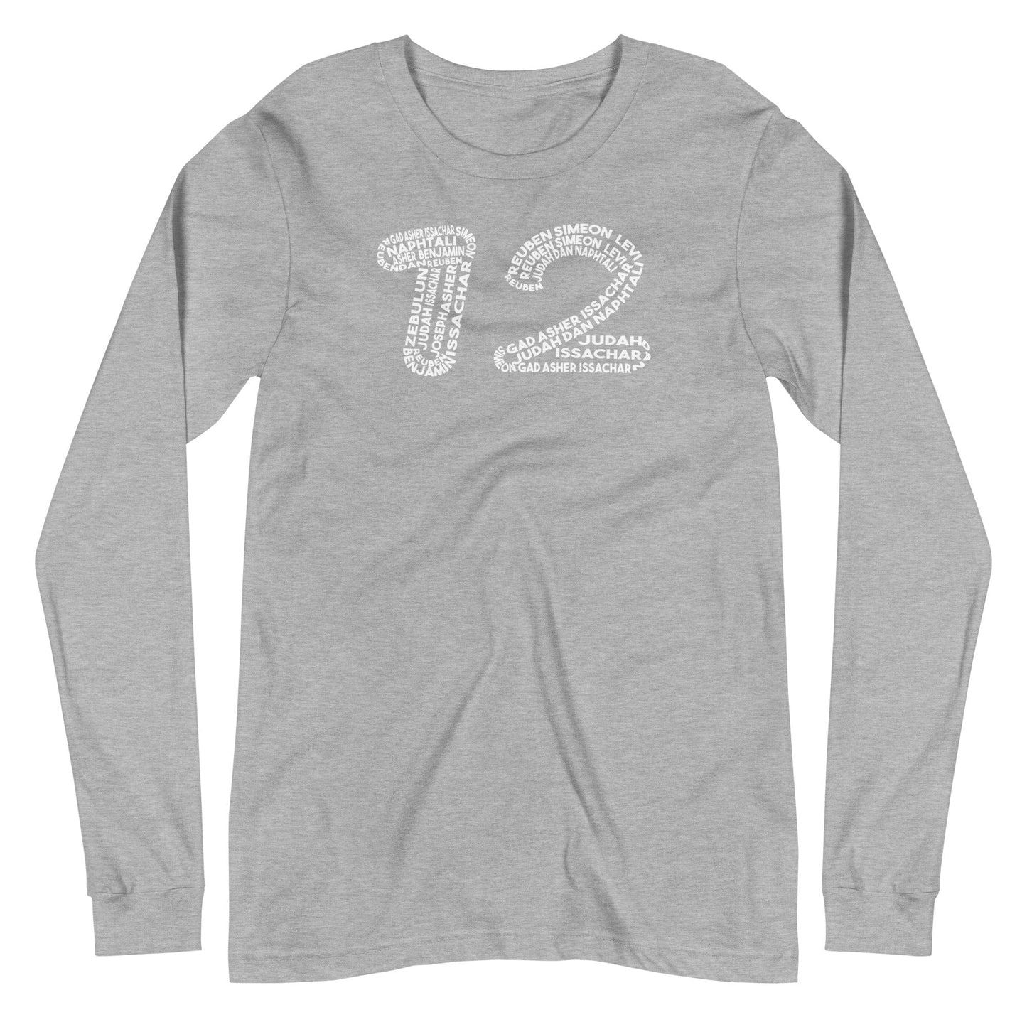 12 Tribes of Israel Long Sleeve T-Shirt - Perfect clothing for Israelites, Black Hebrew Israelites, 12 Tribes of Israel, Black Jews and all people of faith.