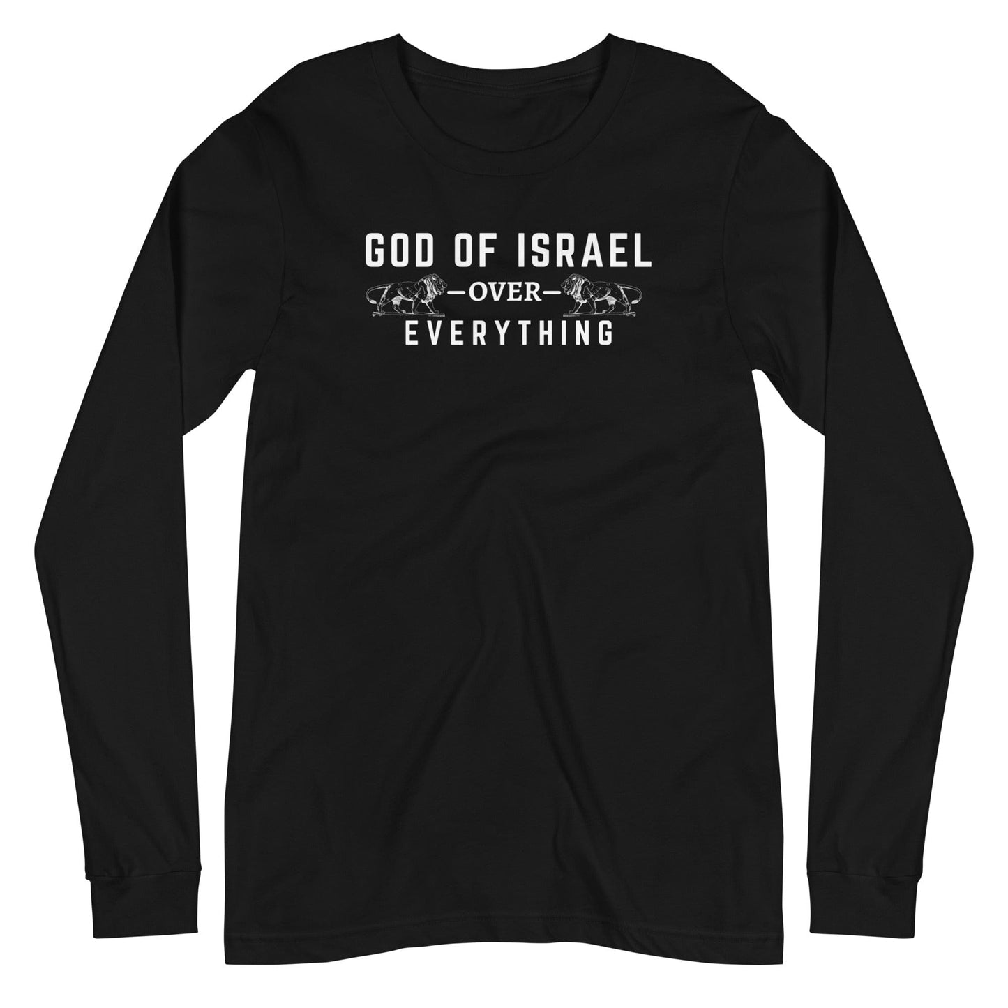 God of Israel over Everything Long Sleeve T-Shirt - Smiletivations brand is perfect clothing for Israelites, Black Hebrew Israelites, 12 Tribes of Israel, Black Jews and all people of faith.