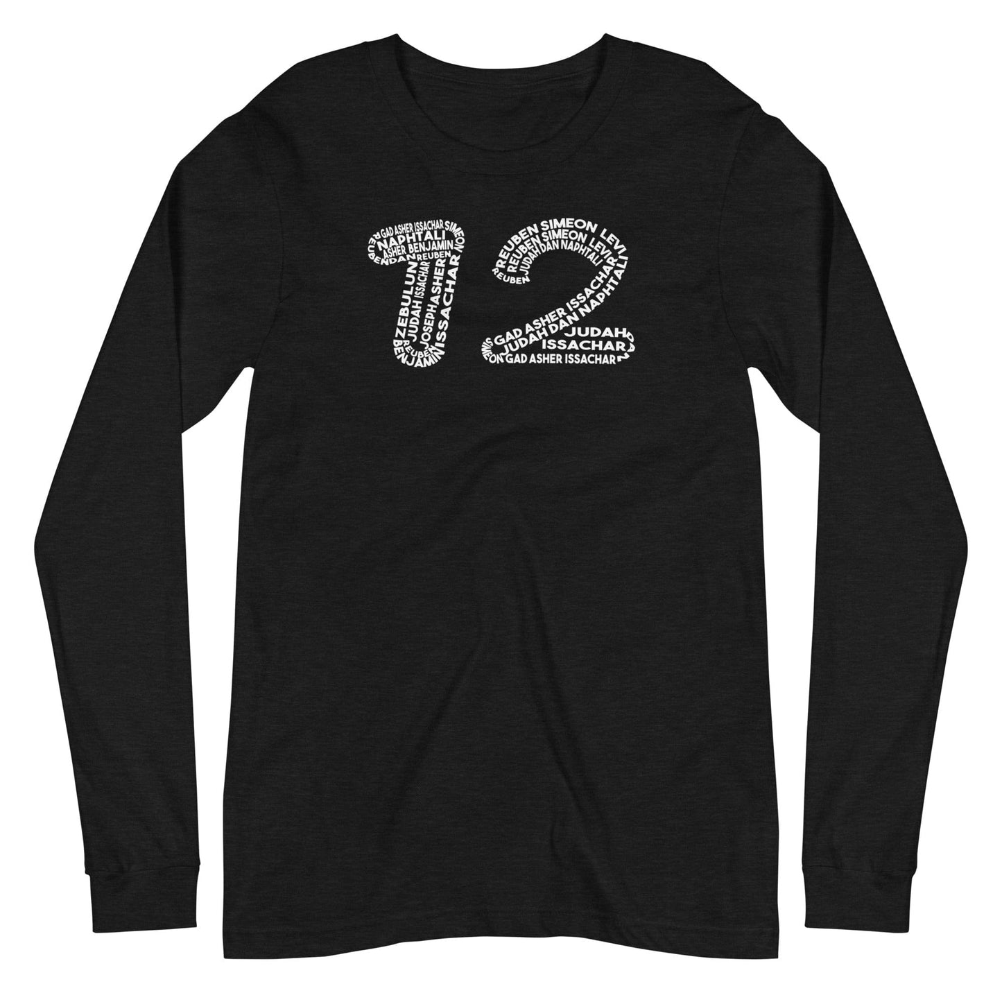 12 Tribes of Israel Long Sleeve T-Shirt - Perfect clothing for Israelites, Black Hebrew Israelites, 12 Tribes of Israel, Black Jews and all people of faith.