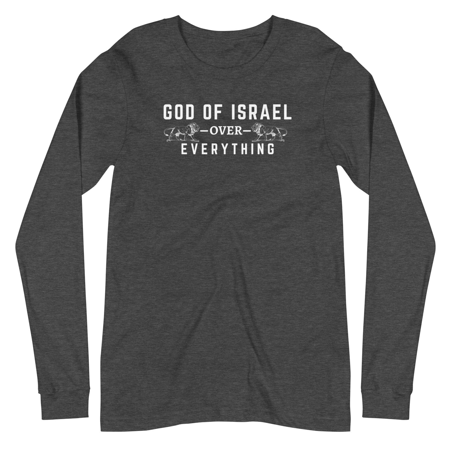 God of Israel over Everything Long Sleeve T-Shirt - Smiletivations brand is perfect clothing for Israelites, Black Hebrew Israelites, 12 Tribes of Israel, Black Jews and all people of faith.