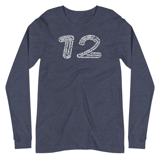 12 Tribes of Israel Long Sleeve T-Shirt - Perfect clothing for Israelites, Black Hebrew Israelites, 12 Tribes of Israel, Black Jews and all people of faith.