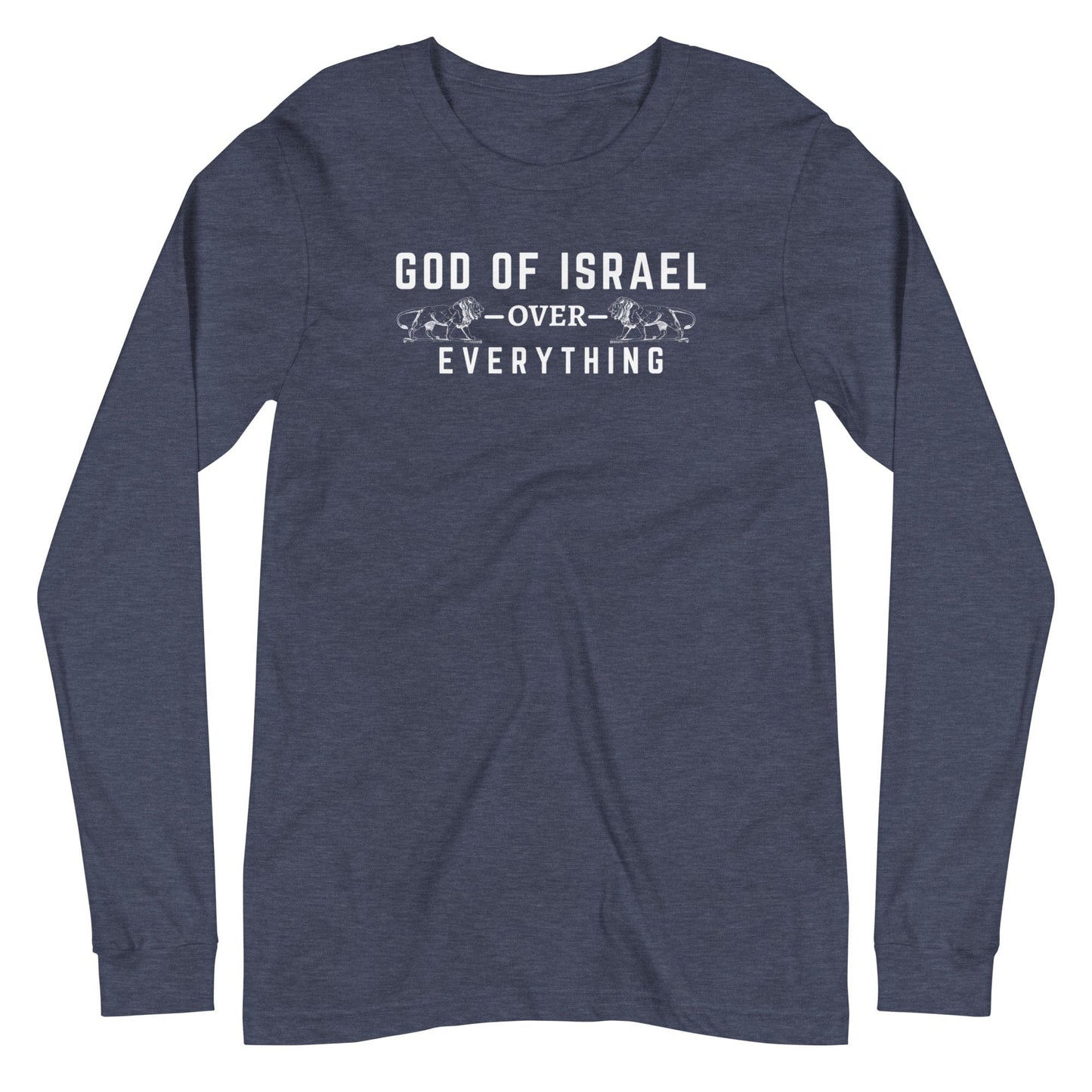 God of Israel over Everything Long Sleeve T-Shirt - Smiletivations brand is perfect clothing for Israelites, Black Hebrew Israelites, 12 Tribes of Israel, Black Jews and all people of faith.