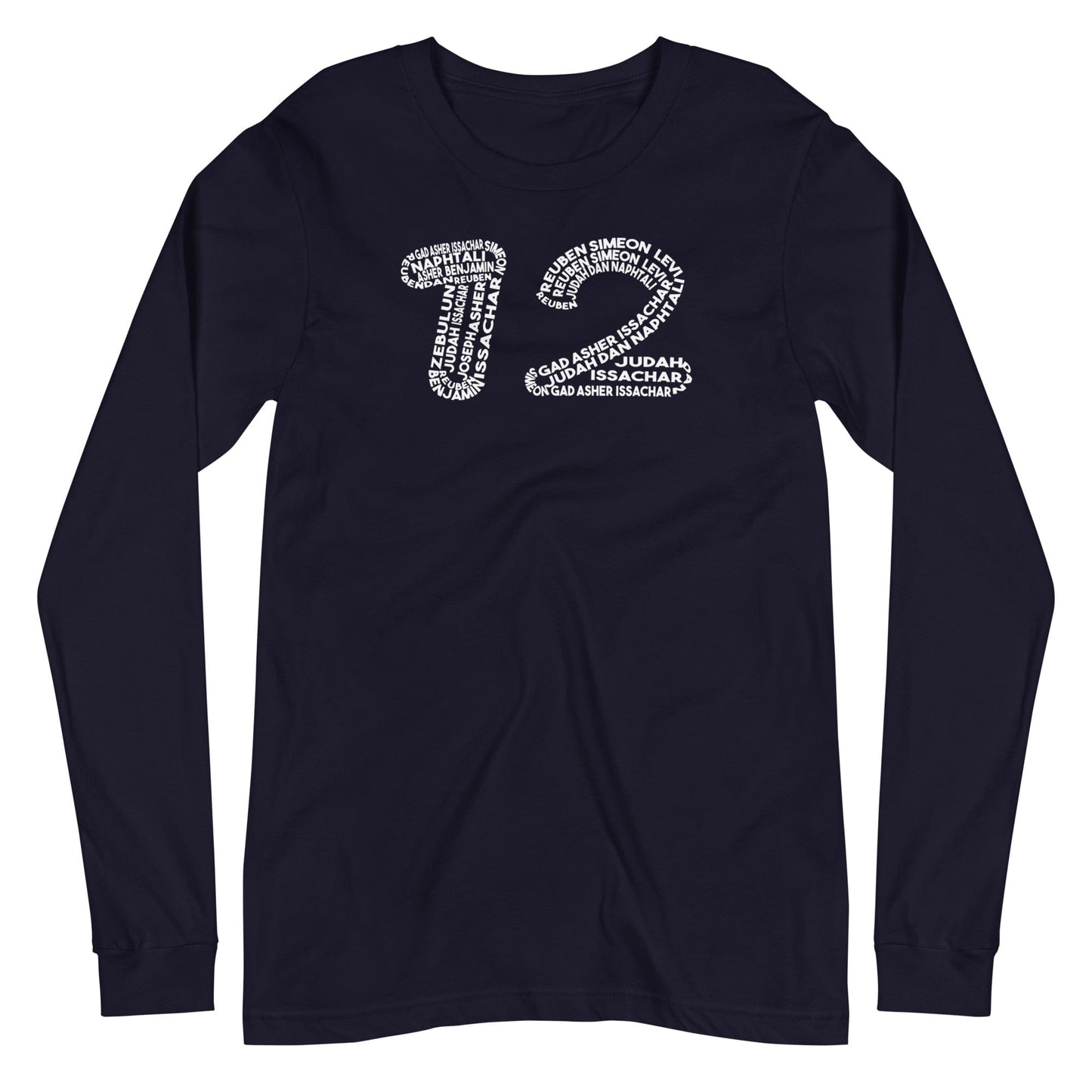 12 Tribes of Israel Long Sleeve T-Shirt - Perfect clothing for Israelites, Black Hebrew Israelites, 12 Tribes of Israel, Black Jews and all people of faith.