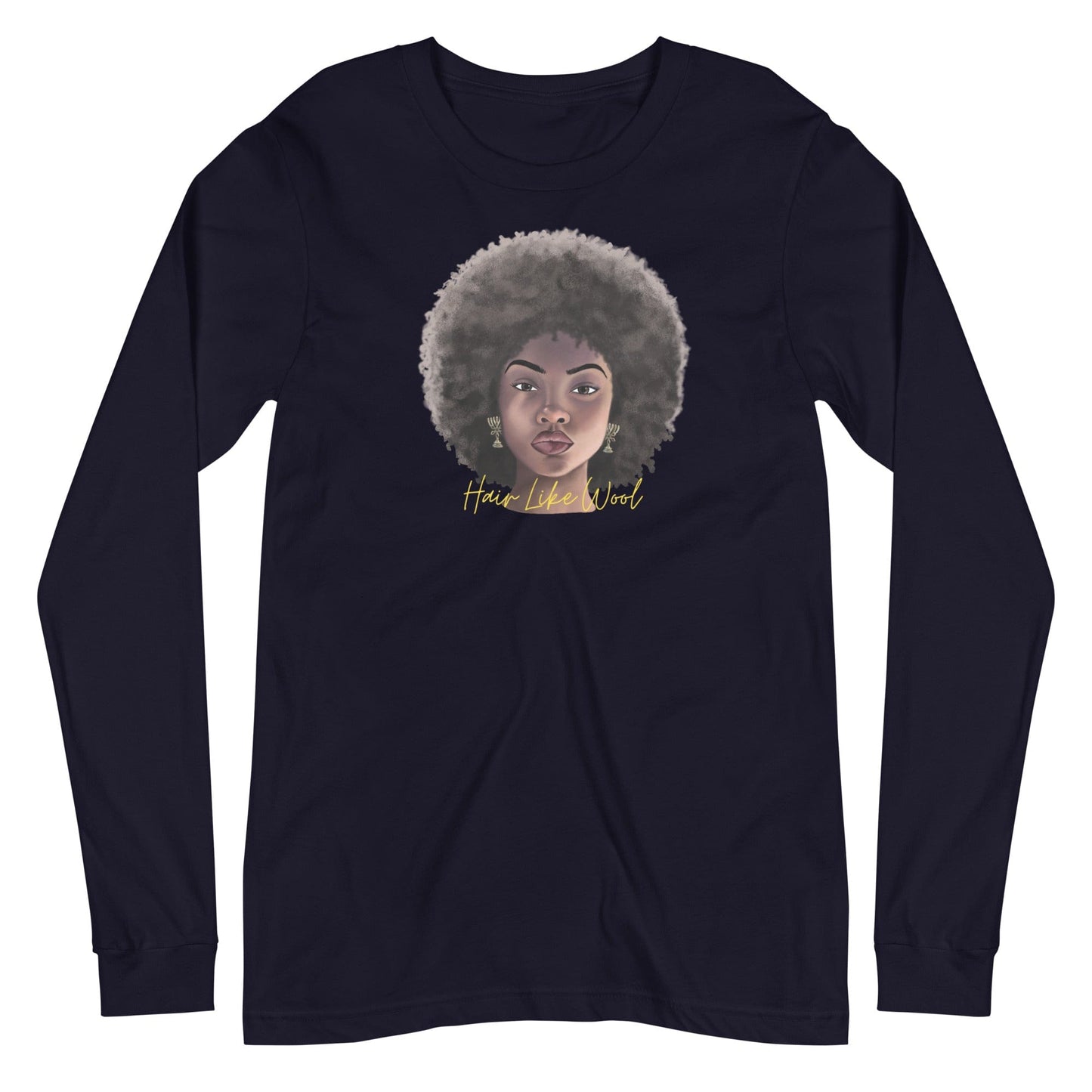 Hair Like Wool Long Sleeve T-Shirt - Smiletivations brand is perfect clothing for Israelites, Black Hebrew Israelites, 12 Tribes of Israel, Black Jews and all people of faith.