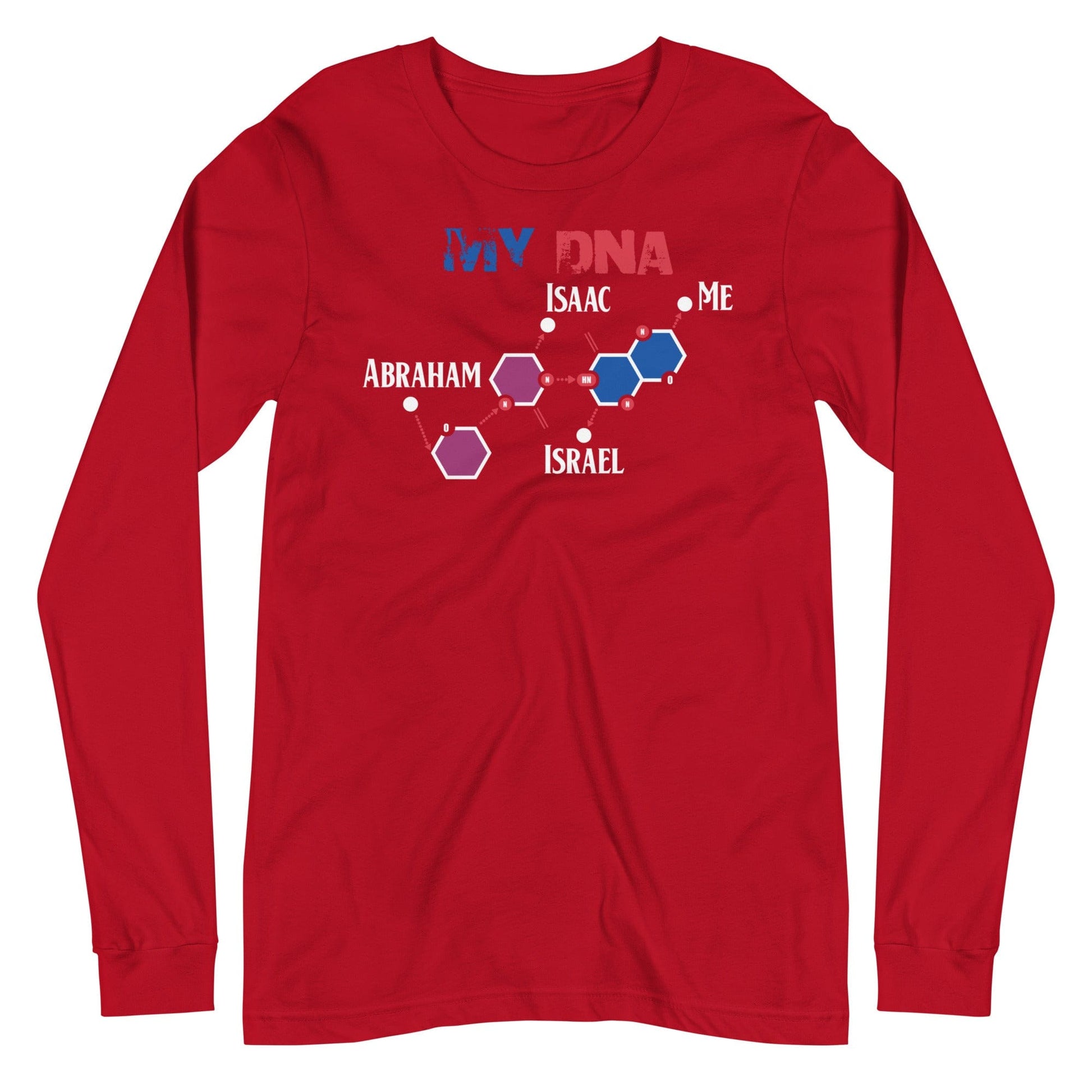 My Israelite DNA Long Sleeve T-Shirt - Perfect clothing for Israelites, Black Hebrew Israelites, 12 Tribes of Israel, Black Jews and all people of faith.