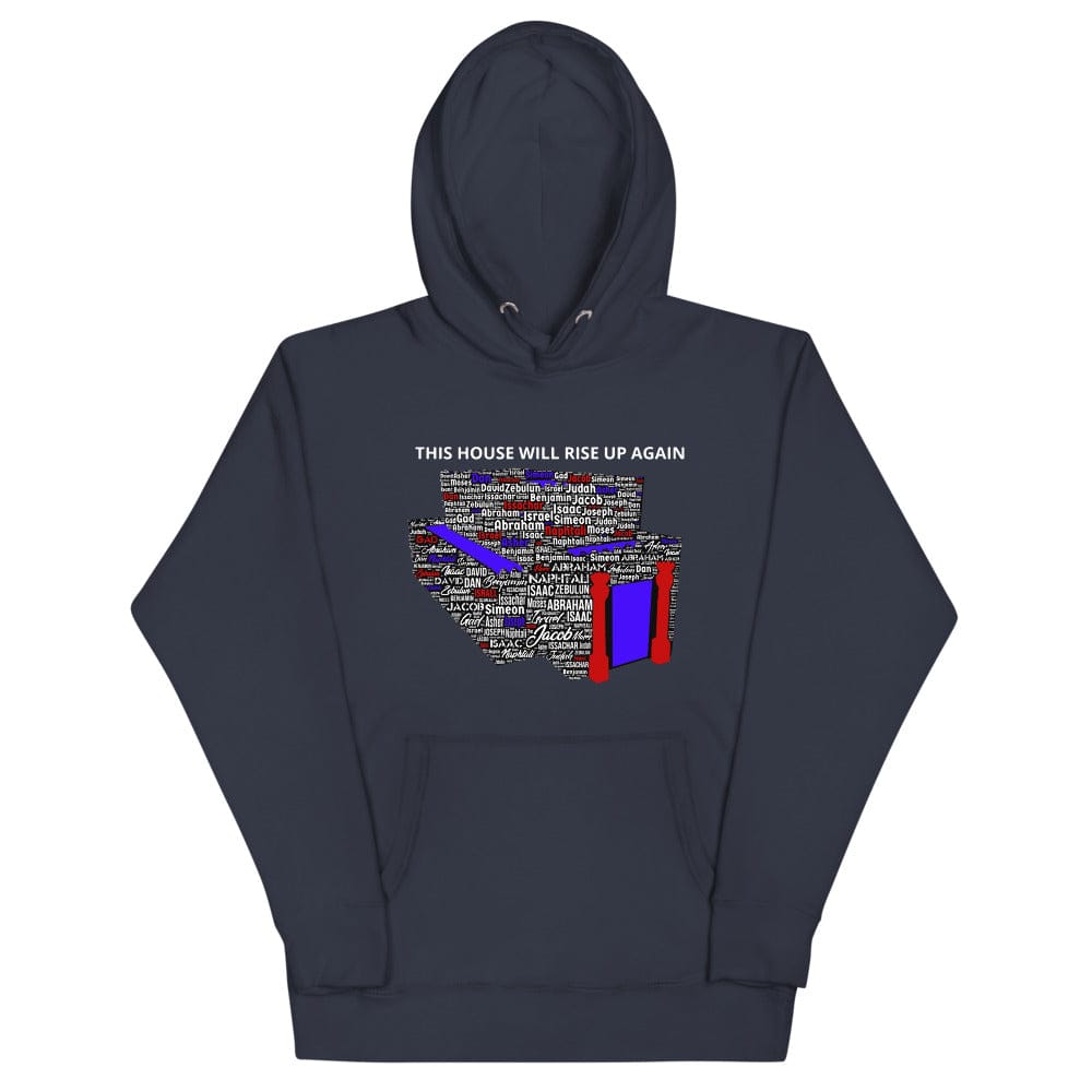 This House Will Rise Up Again Hoodie - Perfect clothing for Israelites, Black Hebrew Israelites, 12 Tribes of Israel, Black Jews and all people of faith.