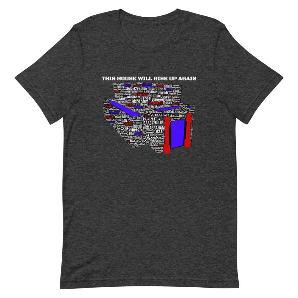 This House Will Rise Up Again T-Shirt - Smiletivations brand is perfect clothing for Israelites, Black Hebrew Israelites, 12 Tribes of Israel, Black Jews and all people of faith.